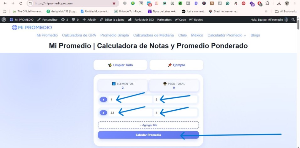Cómo ingresar nota y peso en Mi Promedio
